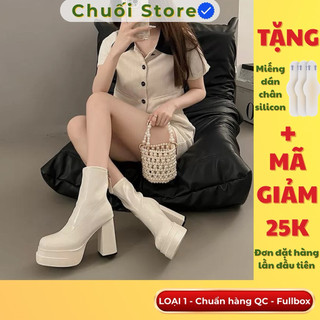 Giày boot nữ da PU tổng hợp dệt vải đế cao su thoải mái quý phái nữ tính nhẹ chân