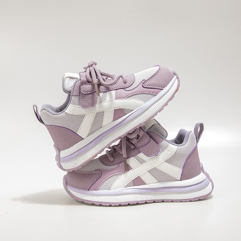 [M148] Giày Thể Thao Bé Gái Màu Tím, Sneaker Trẻ Em Êm Nhẹ, Đế Cao Su Chống Trơn Trượt TH Kids