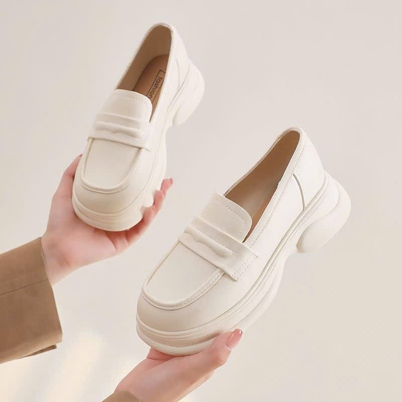 Giày Lười Mũi Tròn Trơn,Chống Thấm Nước,Thời Trang Basic