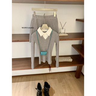 𝐏𝐡𝐢𝐞𝐧 𝐖𝐆𝐖𝐄 | (Sẵn) W8458 Set Len Áo Polo Chân Váy Ly Chữ A