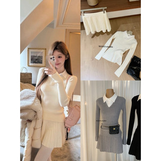 𝐏𝐡𝐢𝐞𝐧 𝐖𝐆𝐖𝐄 | (Sẵn) W8458 Set Len Áo Polo Chân Váy Ly Chữ A