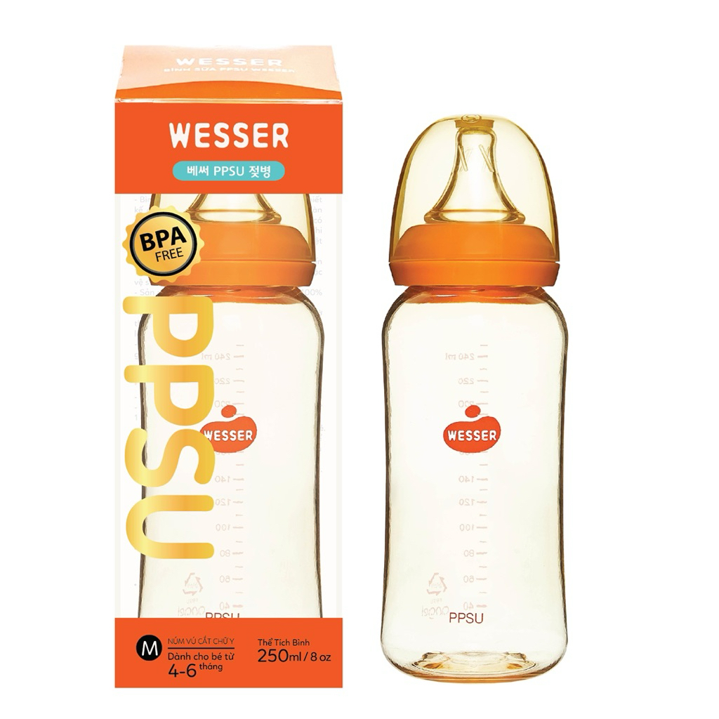Bình sữa Wesser PPSU cổ hẹp
