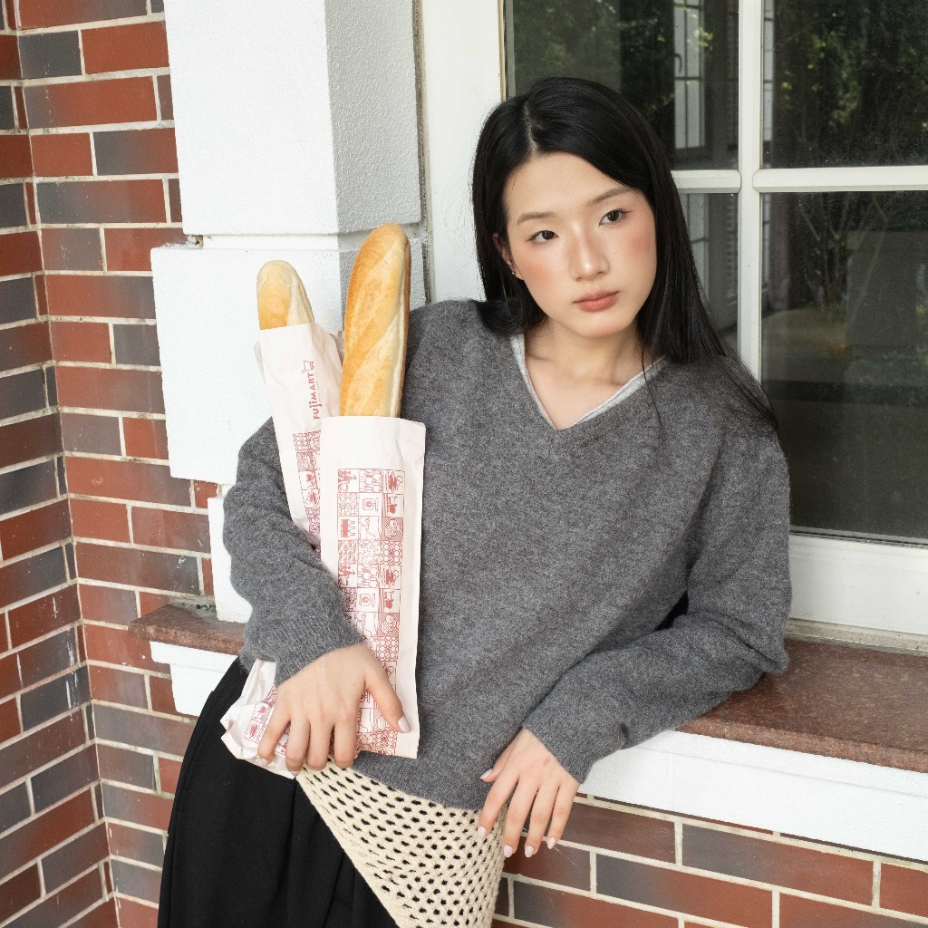 Áo len nữ cổ V SONNA HI - dáng relaxed thoải mái, len xù nhẹ mềm mịn - MELLOW V KNIT