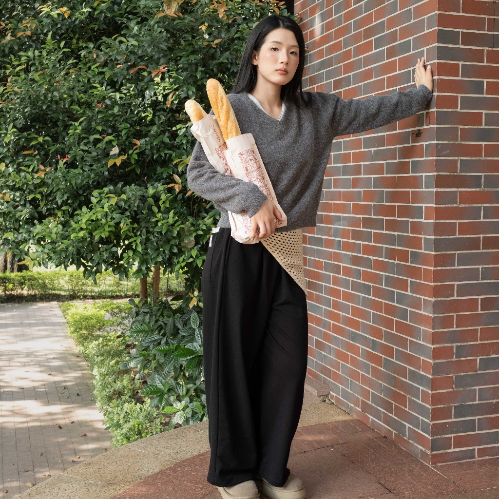 Áo len nữ cổ V SONNA HI - dáng relaxed thoải mái, len xù nhẹ mềm mịn - MELLOW V KNIT