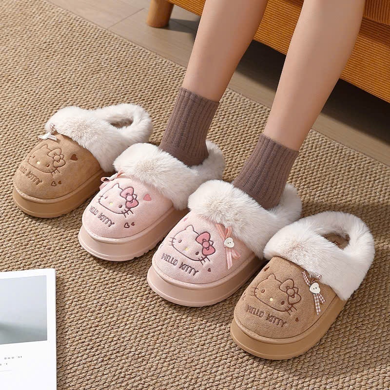 Dép Sục Bông Thêu Chữ Hellokitty Mèo Dễ Thương,Hàng qccc