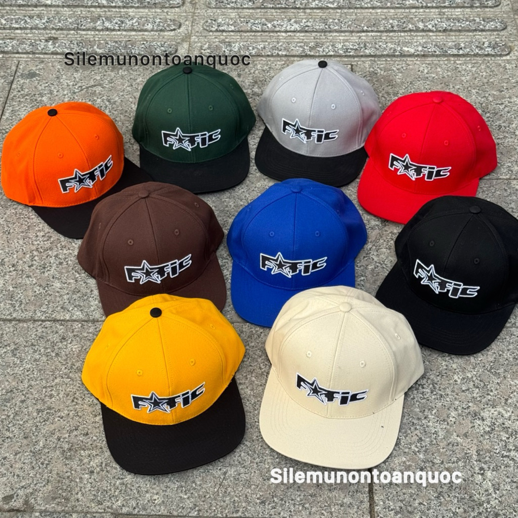 Mũ hiphop mang ngược nam nữ - Nón bóng chày kaki phối thêu Fatic sao kèm khoá nhựa bấm siêu ngầu