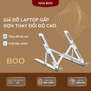 Giá đỡ Laptop giúp tản nhiệt, dùng kê laptop thay đổi độ cao bằng nhôm dễ gấp gọn, tiện mang theo