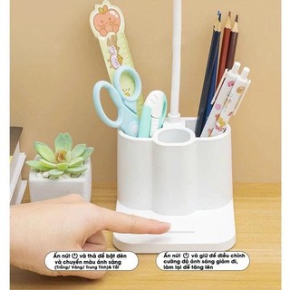 Đèn học để bàn, đèn học cảm ứng tích điện, đèn đọc sách và làm việc có 3 màu ánh sáng bảo vệ mắt
