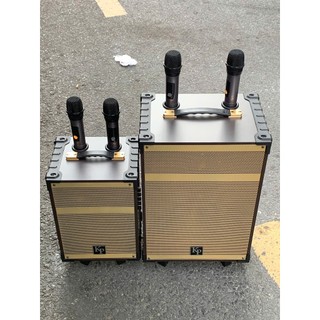 CHÍNH HÃNG | Loa xách tay Kp-p12 Kèm 2 Mic Không Dây - 1 Bass 20cm, Karaoke Nghe Nhạc Cực Hay.