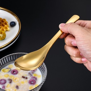 (Lòng Sâu) Muỗng Inox 304 Cán Dài Lòng Sâu Cao Cấp  2 Màu Vàng và Bạc Sang Trọng