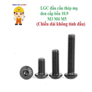 50 cái M3 M4 M5 Bulong lục giác chìm đầu cầu M3 M4 M5 thép mạ đen cấp bền 10.9