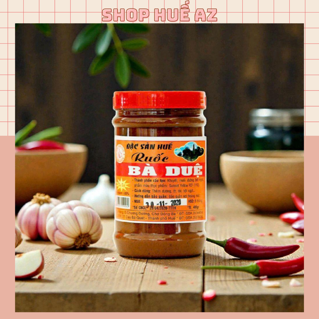 COMBO 5 Hũ Mắm Ruốc Huế Bà Duệ (DATE MỚI) Chuẩn Vị Bún Bò - Món Mắm Đặc Trưng Xứ Huế Hũ 400G