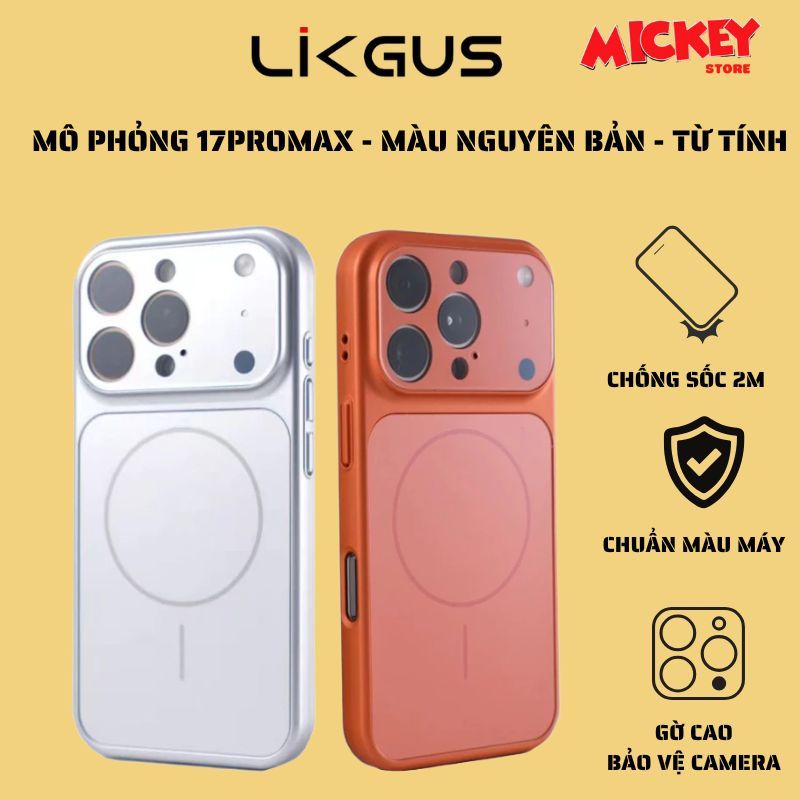 Ốp Lưng Độ Giống IP 17Promax Chính Hãng LIKGUS Hỗ Trợ Sạc Không Dây Cho IP 11 đến 17 Pro-Promax