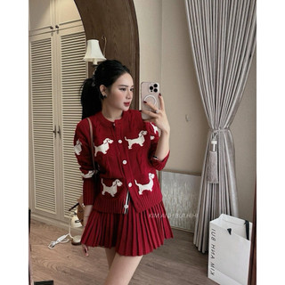 Áo Len Cardigan Thomb Dài Tay Cài Cúc QCCC Cao Cấp