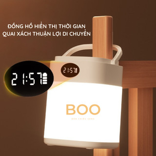 Đèn ngủ để bàn cảm ứng tích điện 3 màu ánh sáng, đèn led ngủ cho trẻ sơ sinh tích hợp đồng hồ và tăng giảm độ sáng