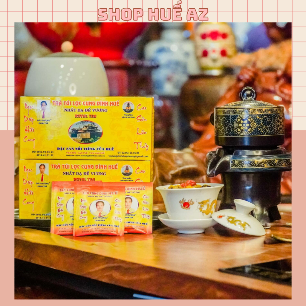 Trà Cung Đình Huế Túi Lọc Đức Phượng, Nhất Dạ Đế Vương (30 túi) - Đặc sản Huế