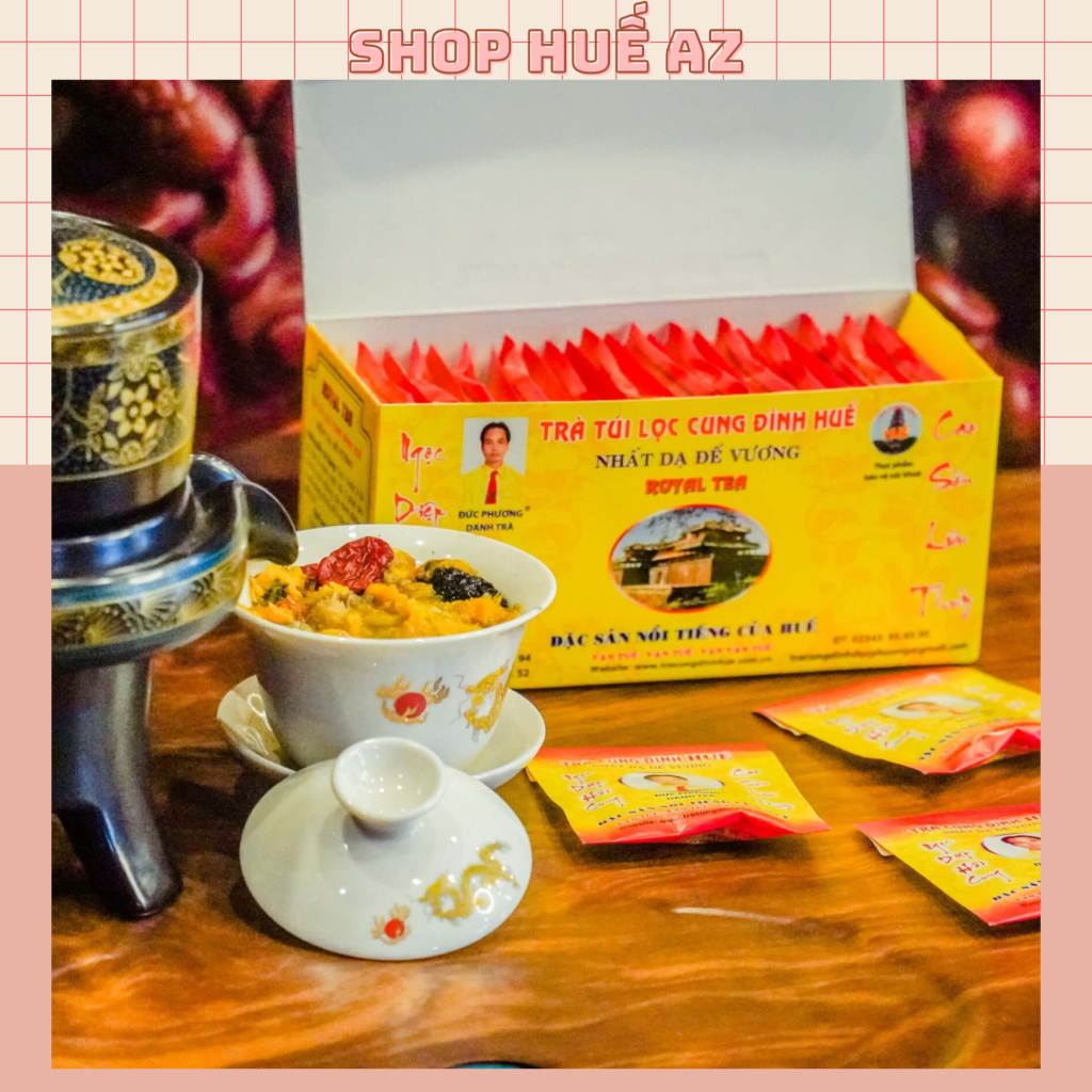Trà Cung Đình Huế Túi Lọc Đức Phượng, Nhất Dạ Đế Vương (30 túi) - Đặc sản Huế