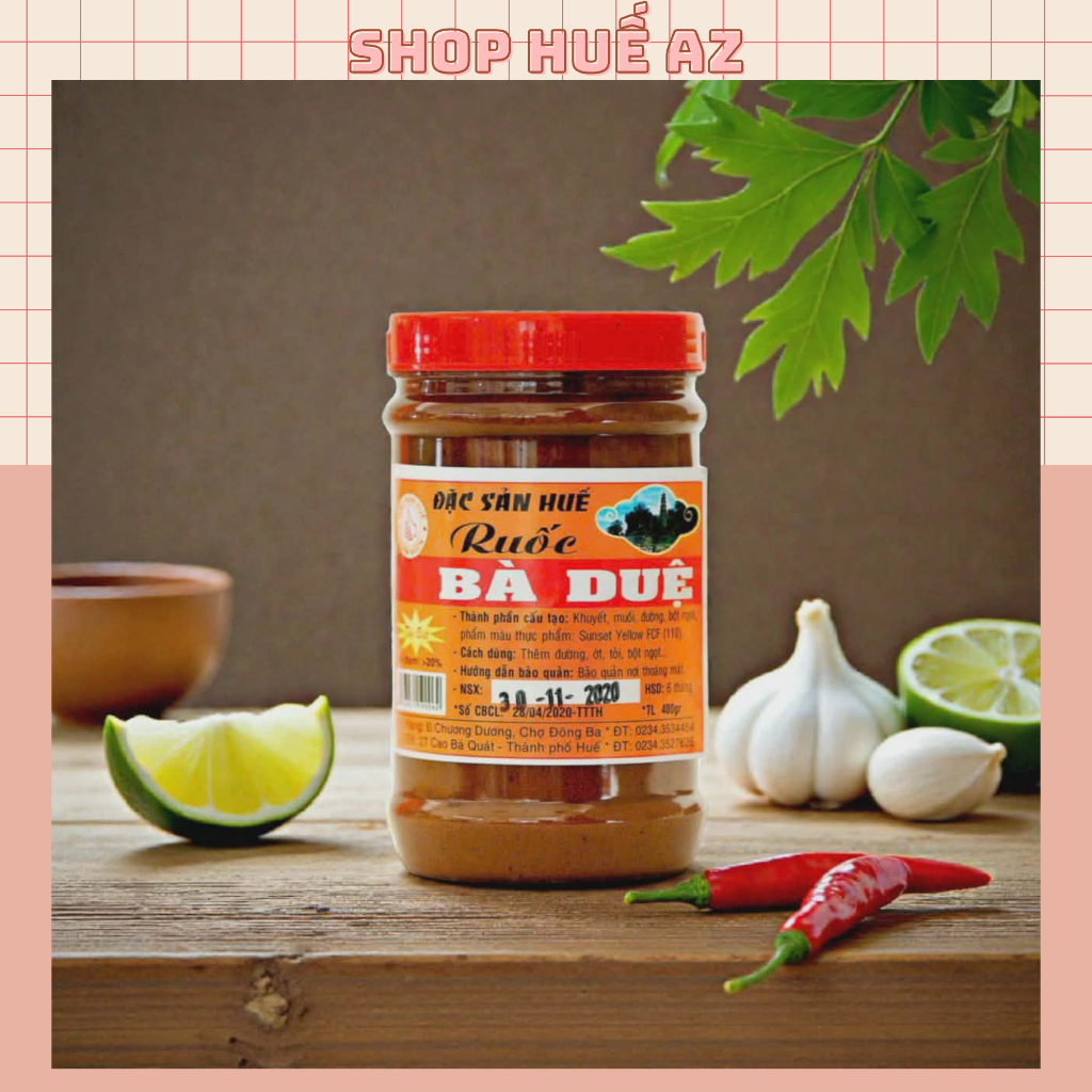 COMBO 5 Hũ Mắm Ruốc Huế Bà Duệ (DATE MỚI) Chuẩn Vị Bún Bò - Món Mắm Đặc Trưng Xứ Huế Hũ 400G