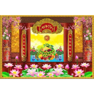 Tranh Decal bóc dán In 3D Phòng Thờ Bóc Dán Dễ Dàng In Hình Sắc Nét Kích Thước Theo Yêu Cầu