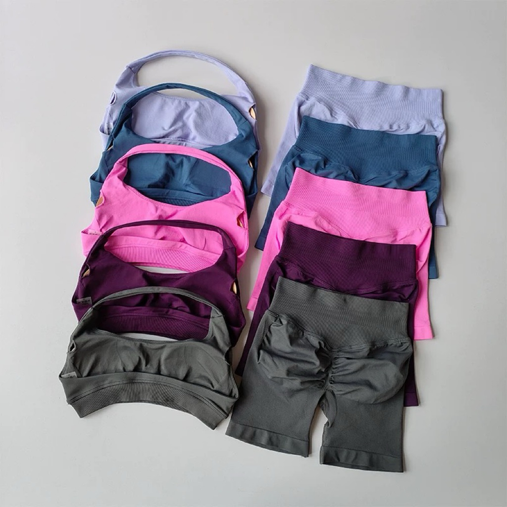 Set đồ tập gym nữ seamless nâng mông – Đồ tập yoga co giãn, ôm dáng, thoáng khí