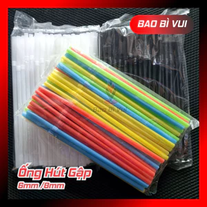 Ống hút cong gập 6mm - BAO BÌ VUI
