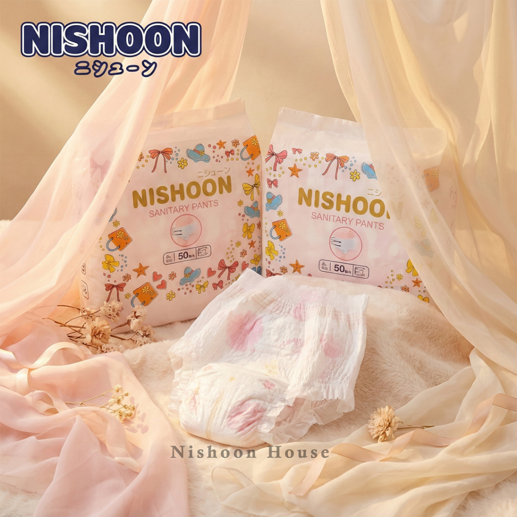 [150 miếng] NISHOON  Băng vệ sinh quần phụ nữ– Thấm hút tốt, khô thoáng, mềm mại cho da