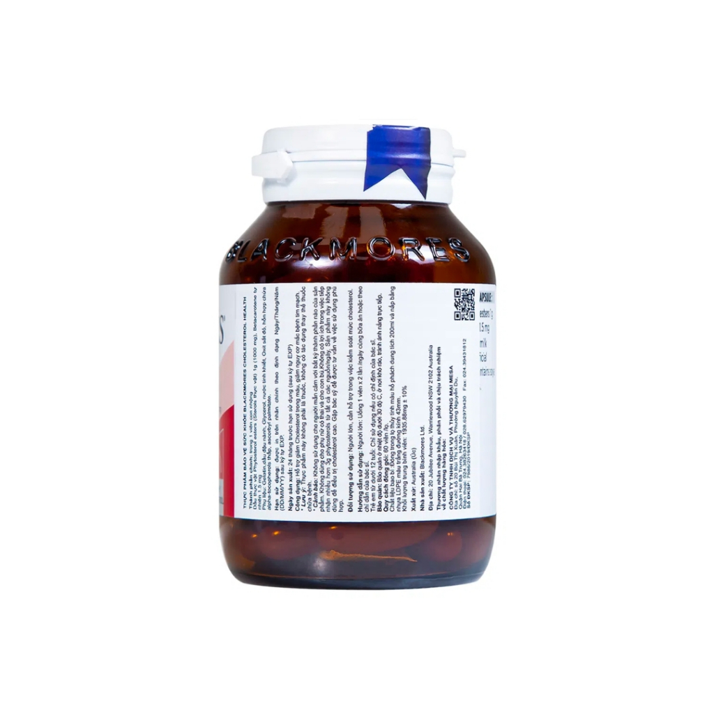 [BLACKMORES] Viên Uống Hỗ Trợ Giảm Cholesterol Ngăn Ngừa Các Triệu Chứng Tim Mạch Blackmores Cholesterol Health Lọ 60 Vi