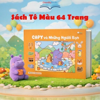 Sách Tô Màu 64 Trang CAPY Và Những Người Bạn Cho Trẻ Em Người Lớn Tô Màu Chill Giải Trí,Thư Giãn