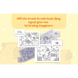 Sách Tô Màu 64 Trang CAPY Và Những Người Bạn Cho Trẻ Em Người Lớn Tô Màu Chill Giải Trí,Thư Giãn