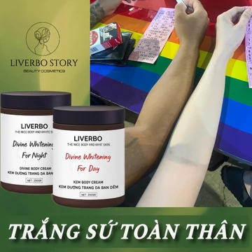 [KEM BODY] Kem Body Trắng Da DIVINE LIVERBO - Kem trắng da toàn thân (2 hũ ngày + đêm)