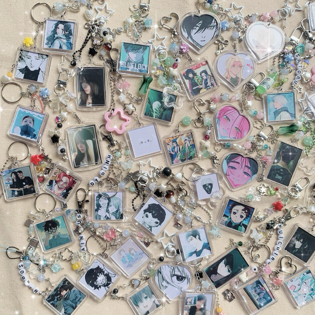 Móc khoá in ảnh theo yêu cầu phối charm | keychain | ktrynnk