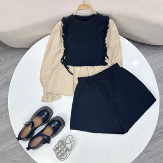 Set Bigsize Nữ Sơ Mi Dáng Baby Doll Bèo Xinh Ngọt Ngào Phối Quần Đùi Lưng Chun Co Giãn SET922 (SM40+Q500)