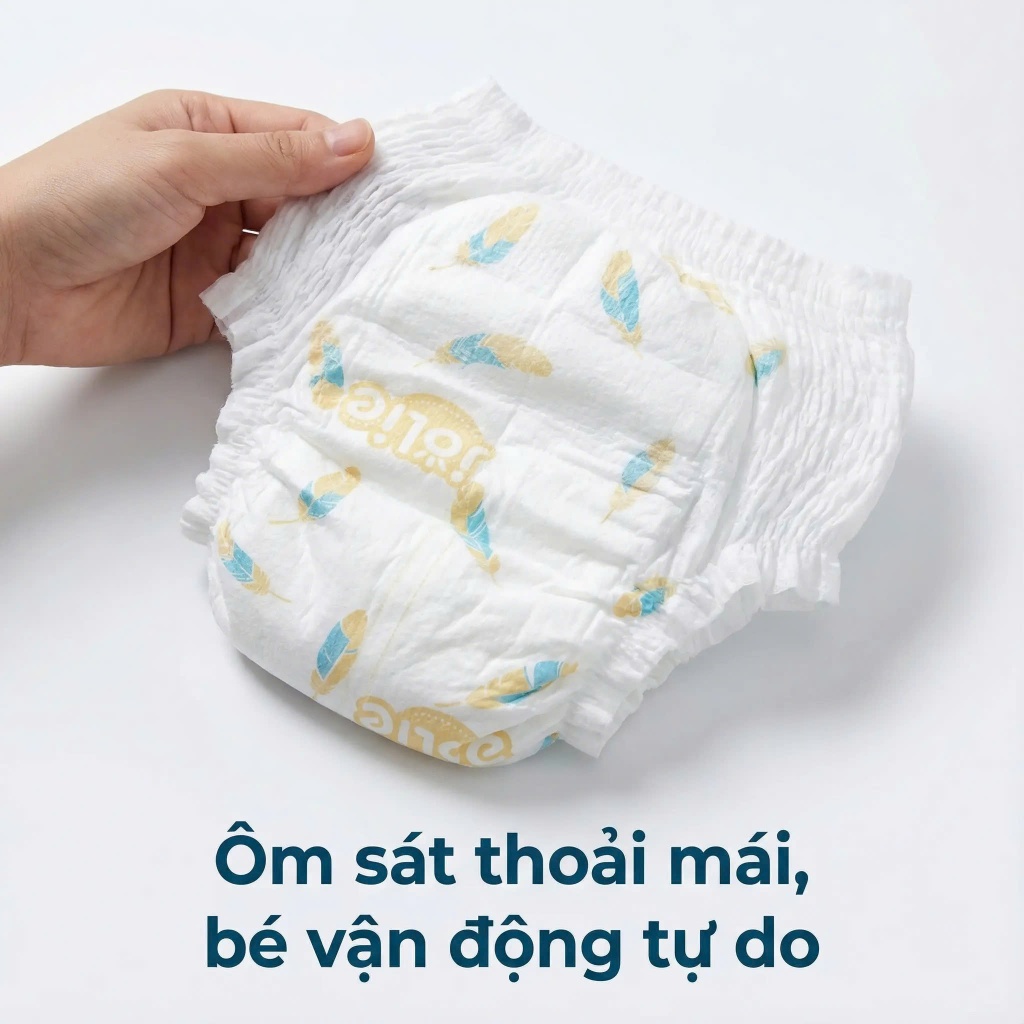 [150 miếng] Jolie Tã bỉm quần trẻ em Size M/L/XL/2XL/3XL/4XL – Co giãn tốt, thấm hút cao, siêu mềm
