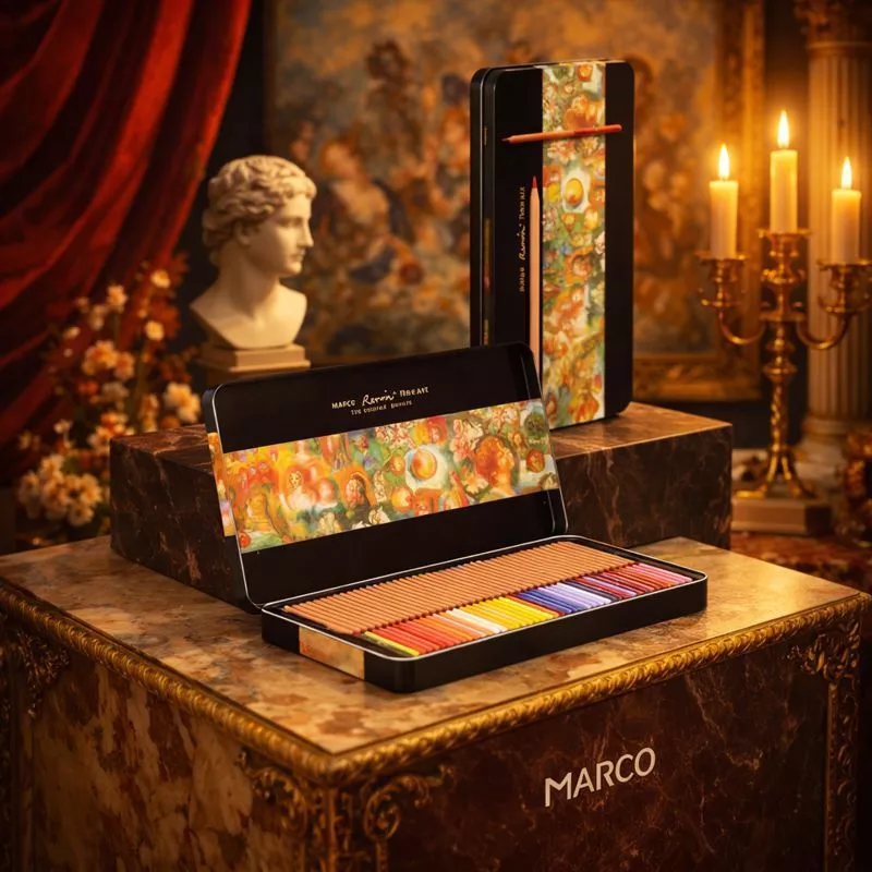 Chì Màu Marco Renoir Khô Gốc Dầu Hộp Thiếc Cao Cấp 36/48/72 / 100 / 120 Màu