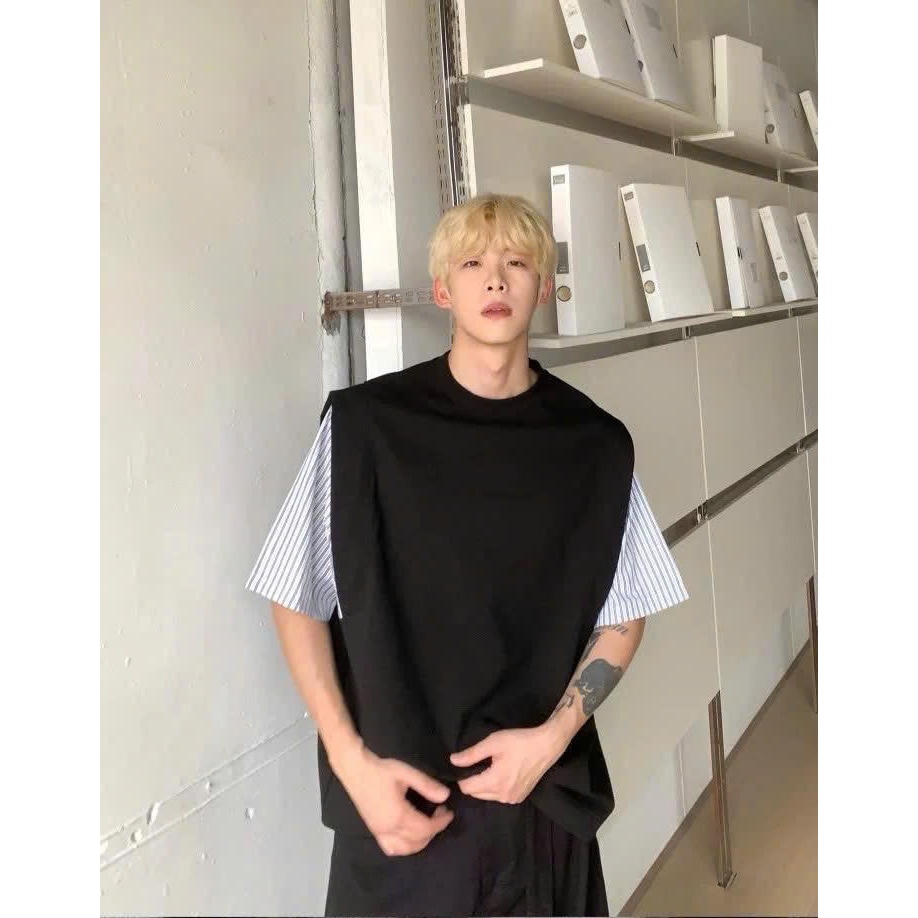 Áo thun Style Cổ tròn Áo phông lai ICVCVNI Unisex SALE