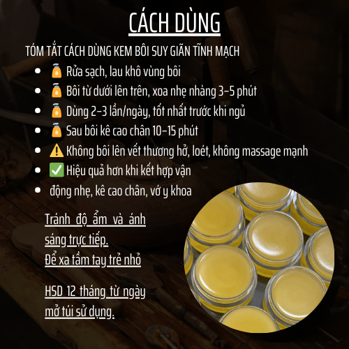 Cao bôi suy dãn tĩnh mạch - Đông Cát Đường - Bền thành mạch, giảm phù nề, tiêu ứ giảm sưng, hoạt huyết, tiêuviêm- Hũ 15g