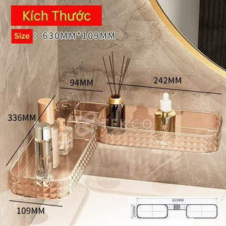 Kệ Tam Giác Nhà Tắm Dán Tường, Kệ Góc Nhà Bếp Tiên Lợi Kèm Miếng Dán