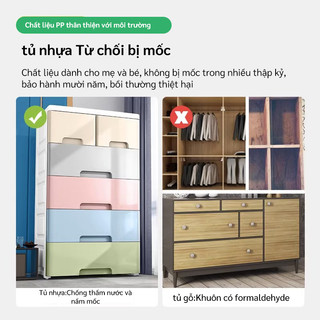Tủ Ngăn Kéo Nhựa PP Dành Cho Nhà Chiều Rộng Tầng Đồ Tùy Chỉnh Màu Xám & Macaron