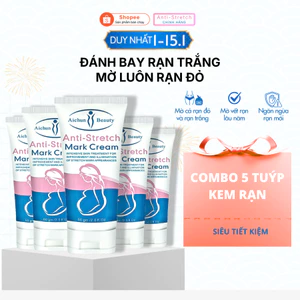 Combo 5 Tuýp Kem Mờ Rạn Da Anti Stretch Dưỡng Ẩm, Hỗ Trợ Cải Thiện Tình Trạng Rạn Da Cho Mẹ Bầu Sau Sinh Và Tuổi Dậy Thì