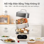 Simplus Nồi hấp điện inox  Nồi hấp 2 tầng Dung tích 11L Nấu lẩu và hầm 24 giờ hẹn trước 8 chế độ nấu sẵn DZEG004 — ảnh 2