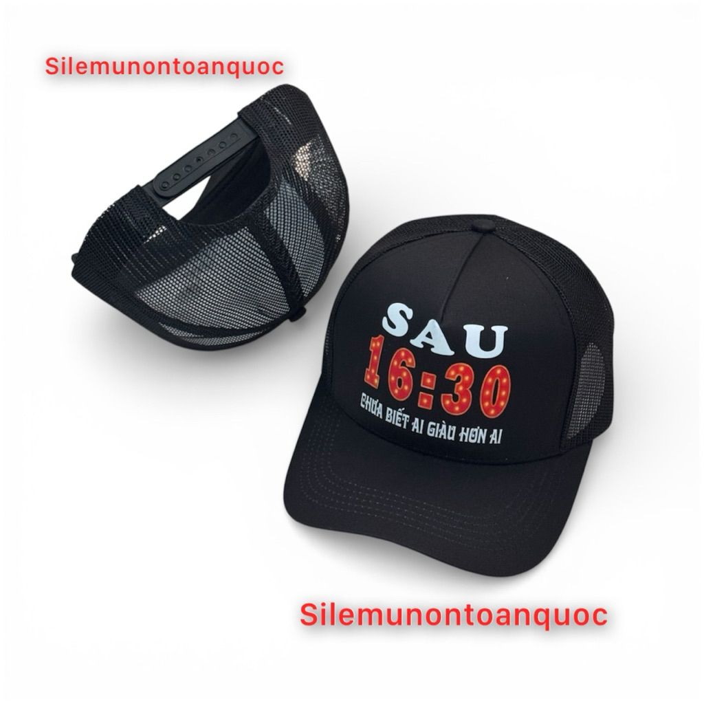 Mũ lưỡi trai in giàu nghèo có số - Nón kết from cứng phối lưới siêu đẹp