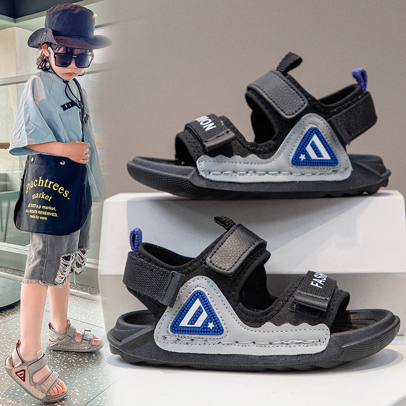 [M156] Sandal Bé Trai Quai Ngang Cao Cấp Phong Cách Hàn Quốc - Dép Quai Hậu Trẻ Em Đế Êm Chống Trơn Trượt Từ 3 - 10 Tuổi