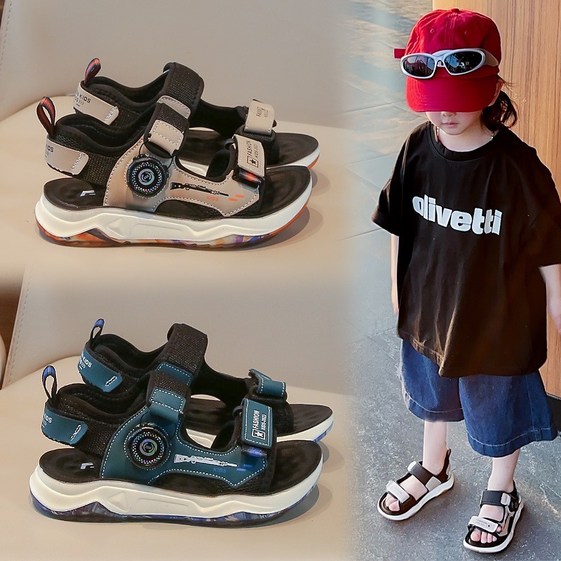 [M159] Sandal Bé Trai Quai Ngang Núm Vặn Thông Minh - Dép Quai Hậu Trẻ Em Siêu Nhẹ, Đế Êm Chống Trơn Trượt Phong Cách