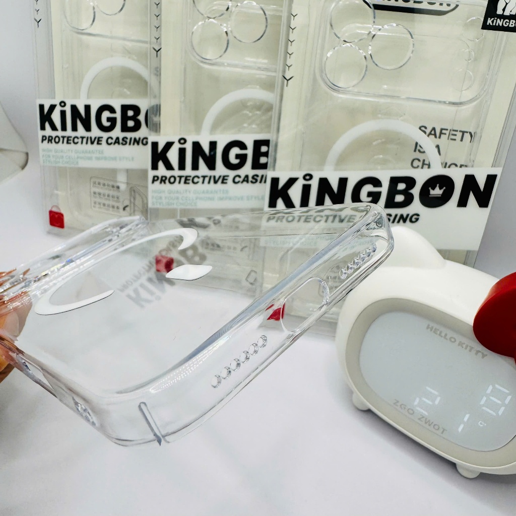 Ốp Lưng iPhone PC Nhựa Trong Hít Nam Châm Siêu Chặt Chống Ố Bảo Vệ Camera KiNGBON 12 Đến 17 Pro Max