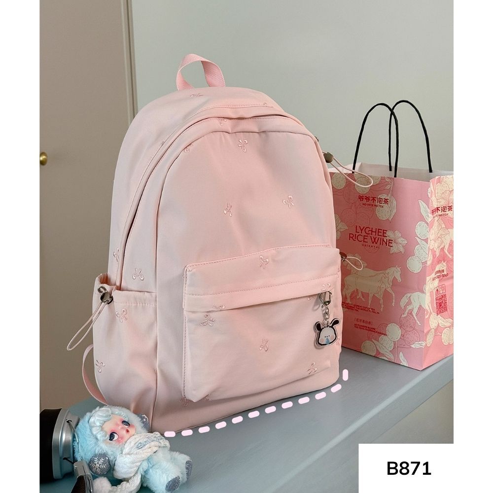 Balo đi học họa tiết nơ dễ thương thời trang phong cách Ulzzang cho học sinh các cấp B871 gagastore