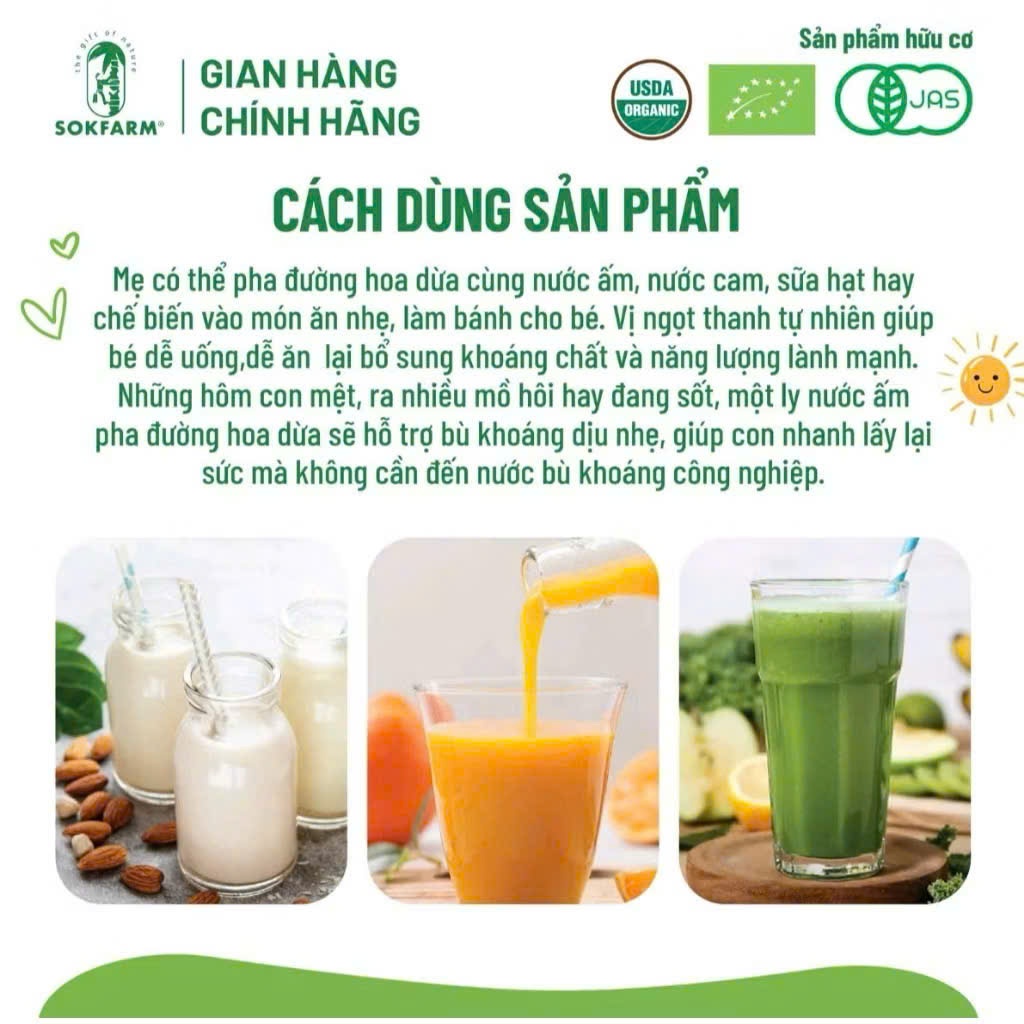 Sokfarm - Mật hoa dừa cô đặc organic Sokfarm cho bé 250g