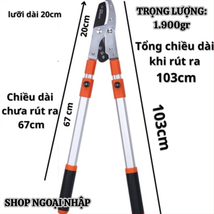 Kéo chuyên dụng cắt cành to trên cao SK5 JAPAN thiết kế tăng giãn dài 1m