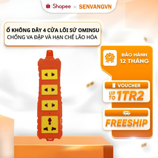 (Hỏa tốc 4h) Ổ Không Dây 4 Cửa (3 cửa)  Lõi Sứ Ominsu Chịu Tải Tới 6500W Chống Va Đập Và Lão Hóa