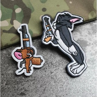 Patch_velcro Tom & Jerry dán quần áo_ba lô_túi xách