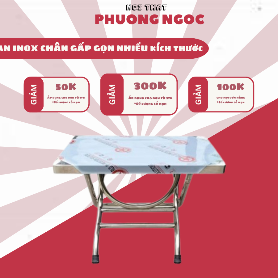 BÀN INOX gấp gọn siêu bền; bàn ăn' bàn học ,bàn gia đình  chắc chắn (ship hỏa tốc)